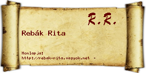 Rebák Rita névjegykártya